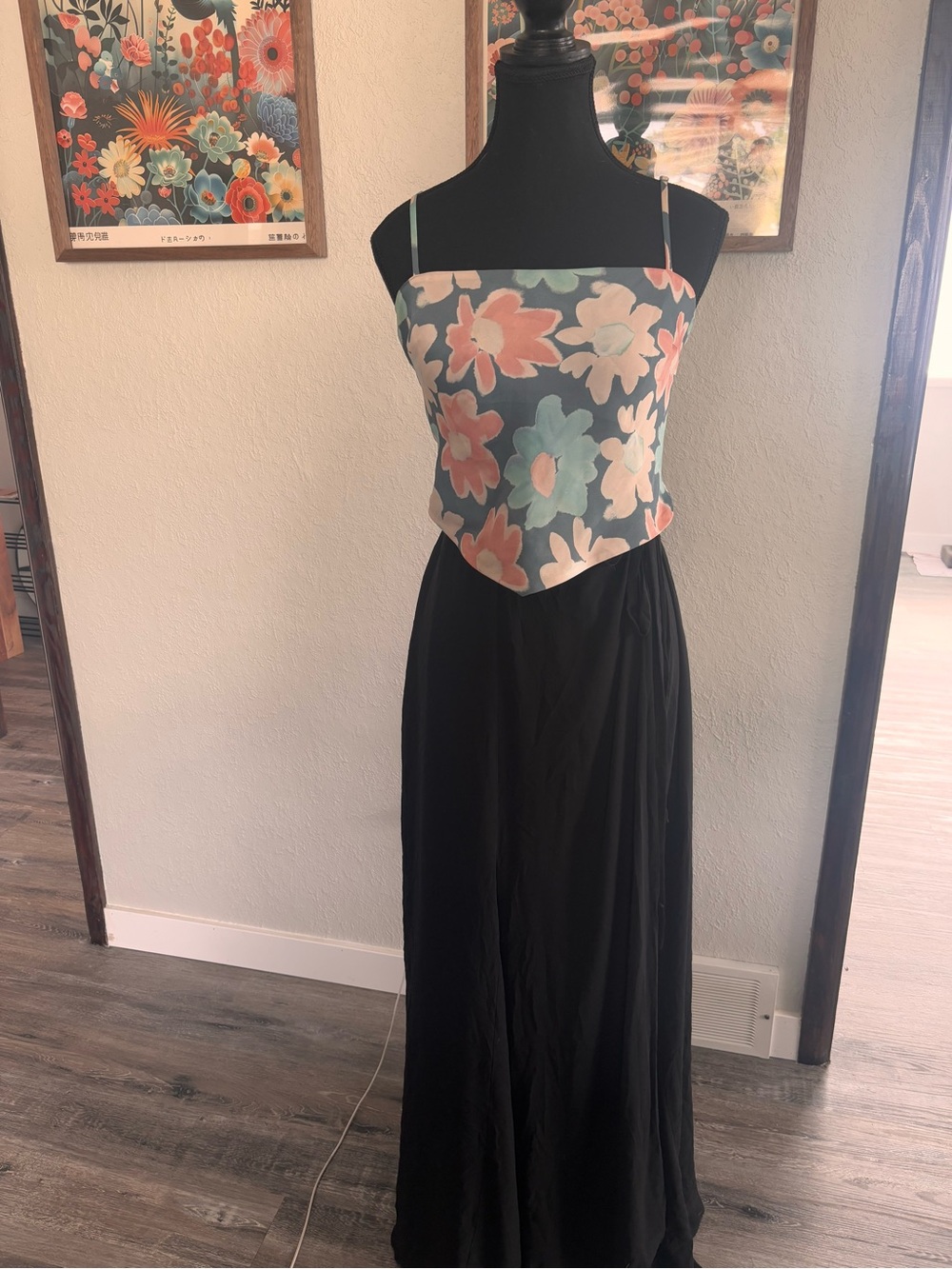 Sunday Best Blue Floral Handkerchief Cami